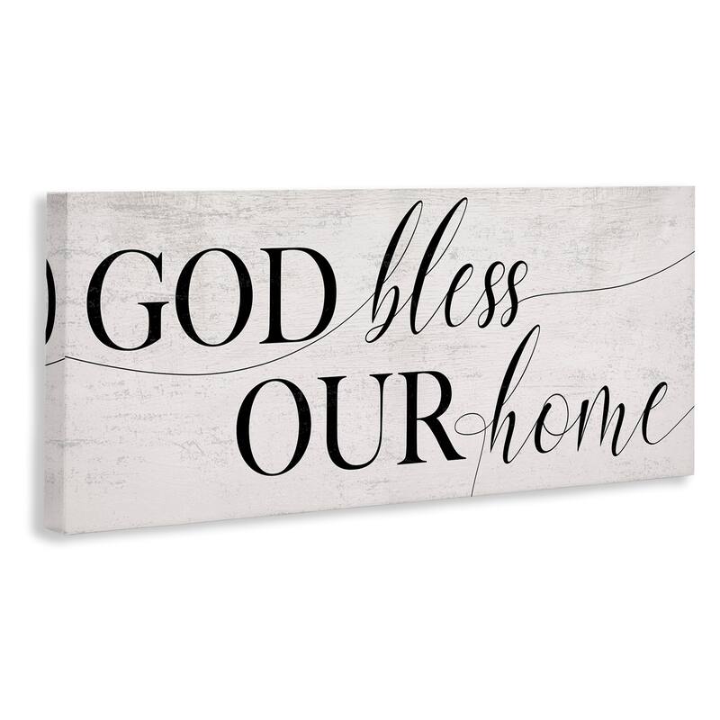 Stupell God Bless Our Home Quote Faith Based Typography Canvas Wall Art