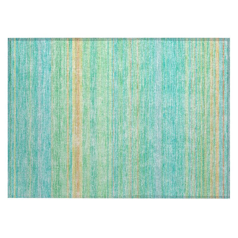 Machine Washable Indoor/ Outdoor Ombre Stripes Chantille Rug