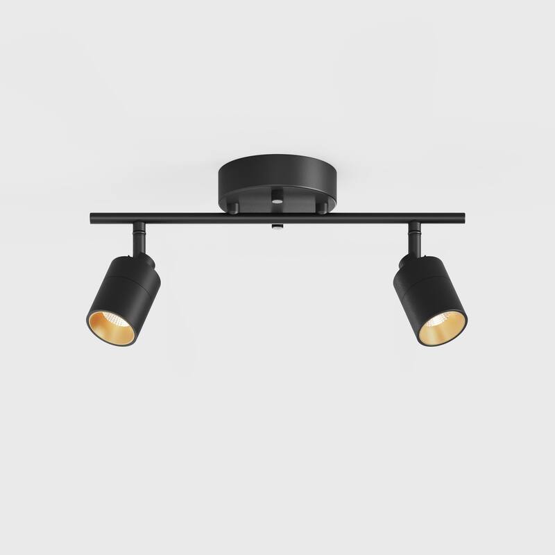 Shura 2-Light Black Integrated LED Track Light with Rotatable Heads, 1 ft. Fixed Track Lighting Kit, 3000k, 1470 Lumens