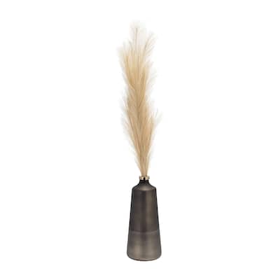 Sagebrook Home Modern Neutral Glass & Aluminum Vase