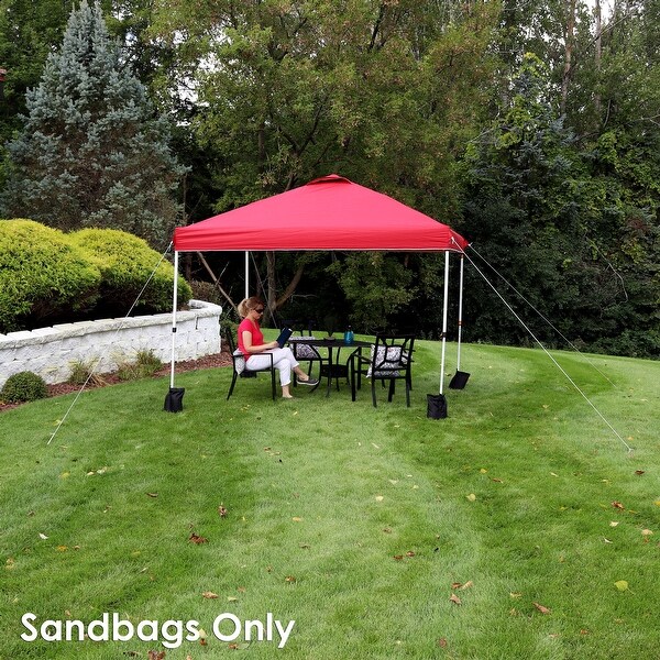 Sunnydaze Polyester Sandbag Canopy Weights Set of 4 Black