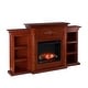 preview thumbnail 14 of 15, SEI Furniture Gracewood Hollow Womack 70-inch Mahogany Electric Fireplace with Bookshelves