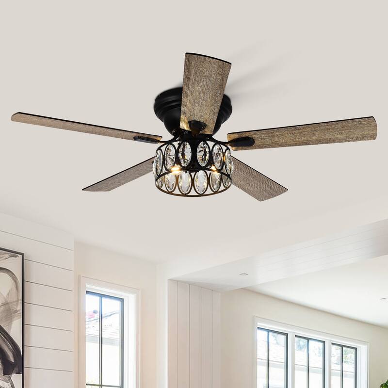 52-in Indoor Black Ceiling Fan with Remote and Light(5-blade)