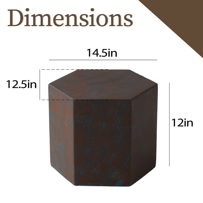 COSIEST MgO Outdoor Hexagonal Accent Table, Plant Stand On Sale Bed