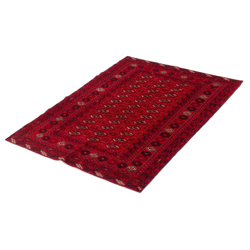 Teimani Red Rug 3'10" x 5'5" - 3'10 x 5'5
