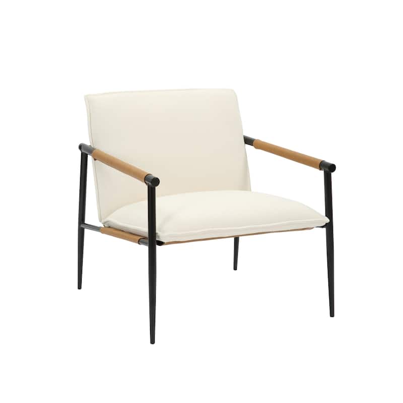 Omel Lounge Reading Chair, Modern Living Room Accent Chair with Metal Frame and Boucle Upholstery