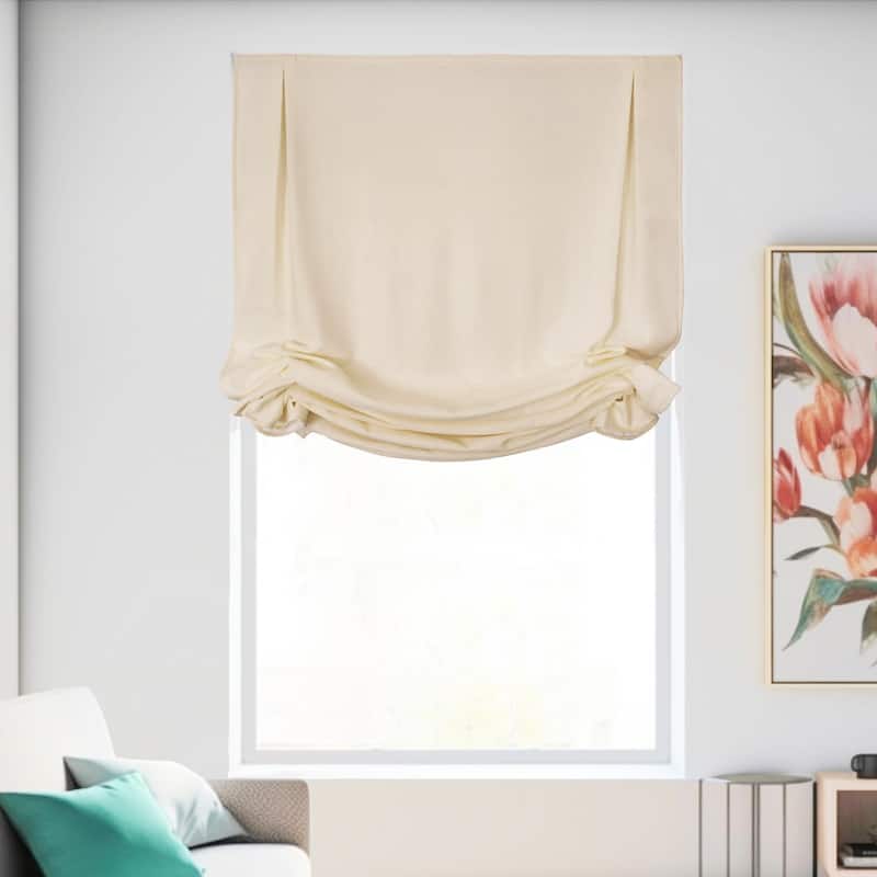 CHICOLOGY Cordless Roman Shades, Relaxed Window Blinds - 39"W X 64"H - Ivory (Tulip)