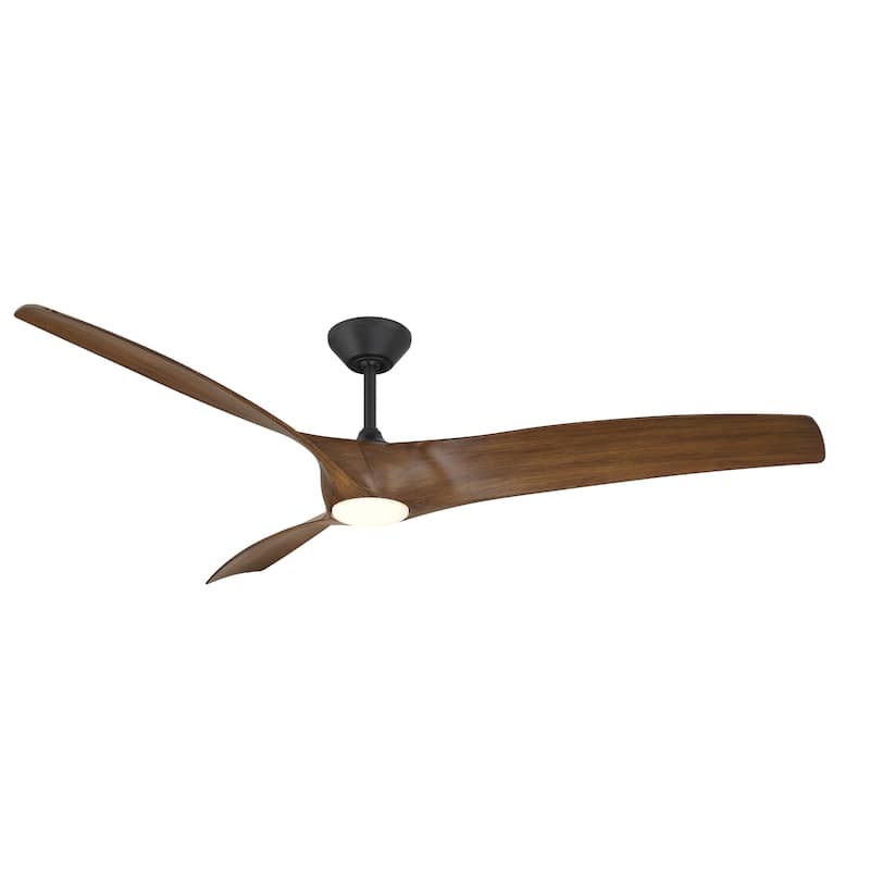 Zephyr 72" 3-Blade Indoor/Outdoor Smart Fan in Graphite Weathered Wood w/ Selectable LED (2700K-5000K) & Remote