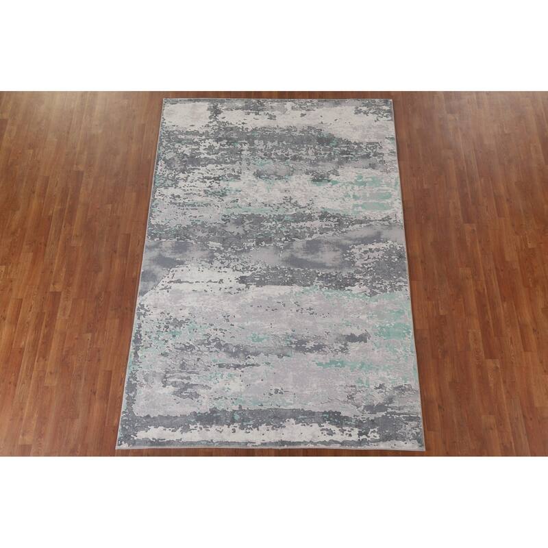 Abstract Contemporary Rug Washable Machine-Made Printed Oriental Chinese Carpet