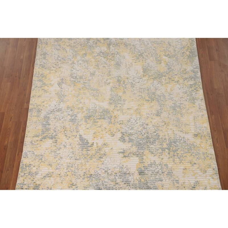 Striped Abstract Area Rug Hand-Knotted Wool Carpet - 5'6" x 7'10"