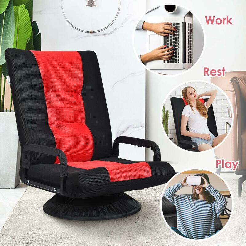 Gymax Gaming Floor Chair Folding Lazy Sofa 6-Position Adjustable - See Details