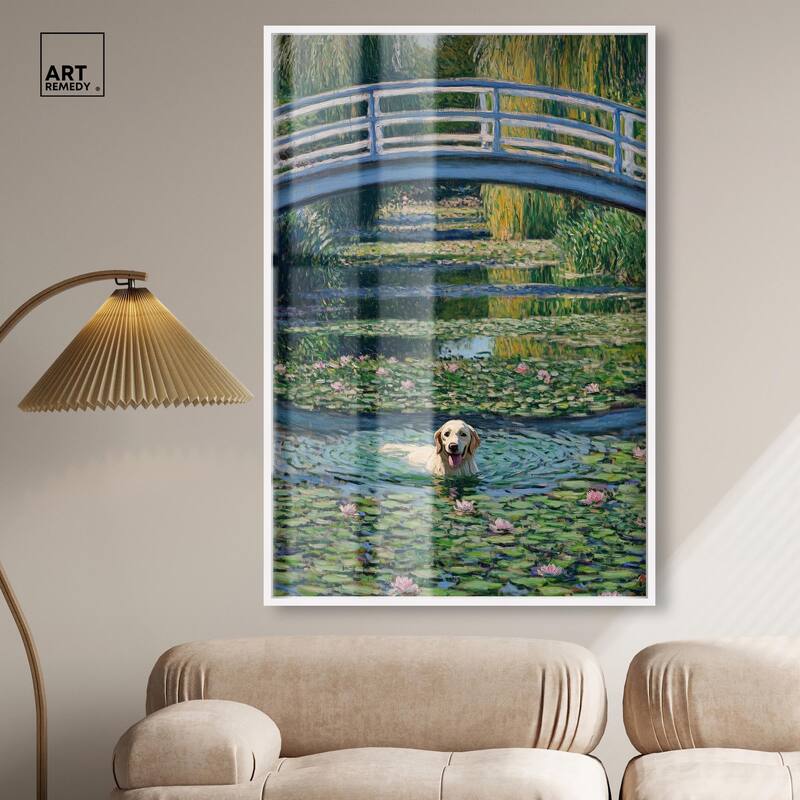 The Pond Under the Bridge Shadowbox by Art Remedy