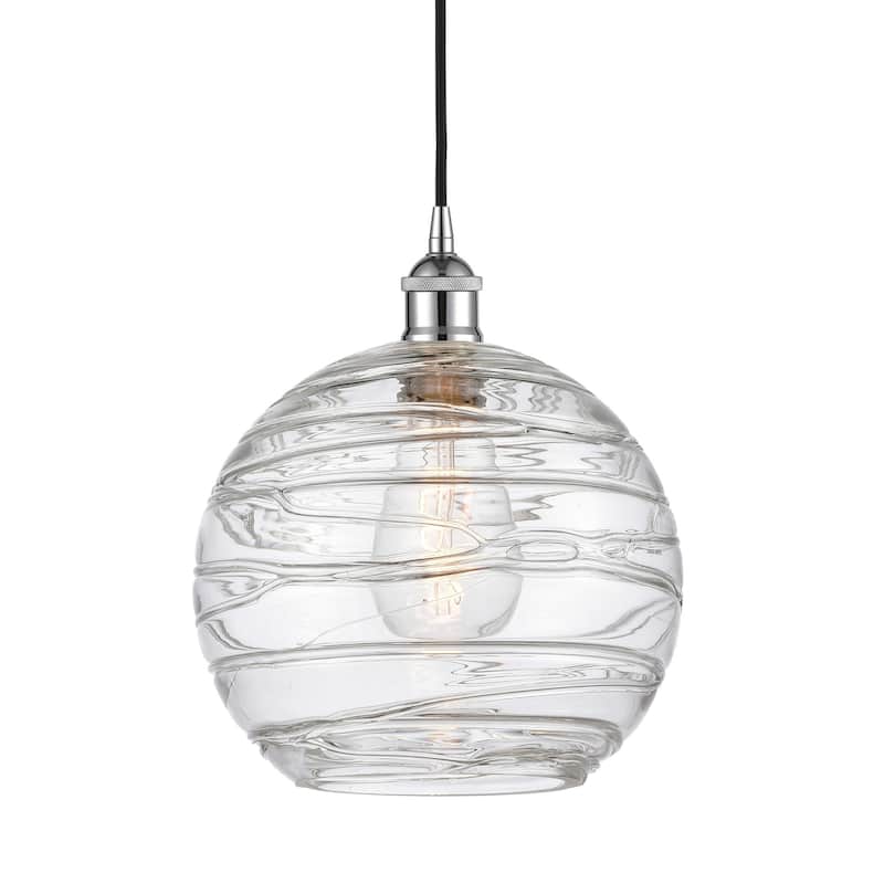 Innovations Lighting 616-1P-13-10 Athens Pendant Athens 10" Wide - Polished Chrome / Clear Deco Swirl