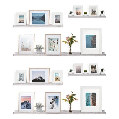 Rustic State Ted Wall Mounted Shelves Photo Ledge Set of 6 Multi Size 60" 36" 24"