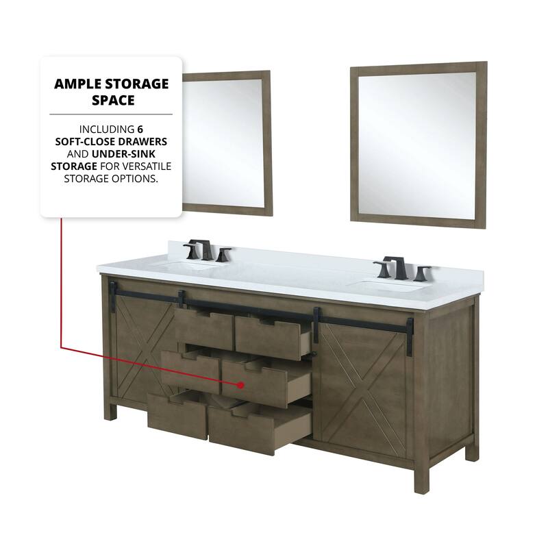 Marsyas Bath Vanity, Cultured Marble Countertop, Faucet Set and Mirrors