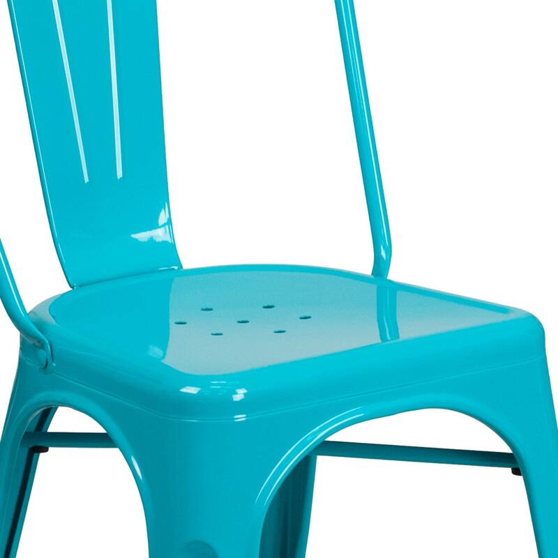 Metal Indoor/ Outdoor Stackable Chair - 20"D x 17.5"W x 33.5"H