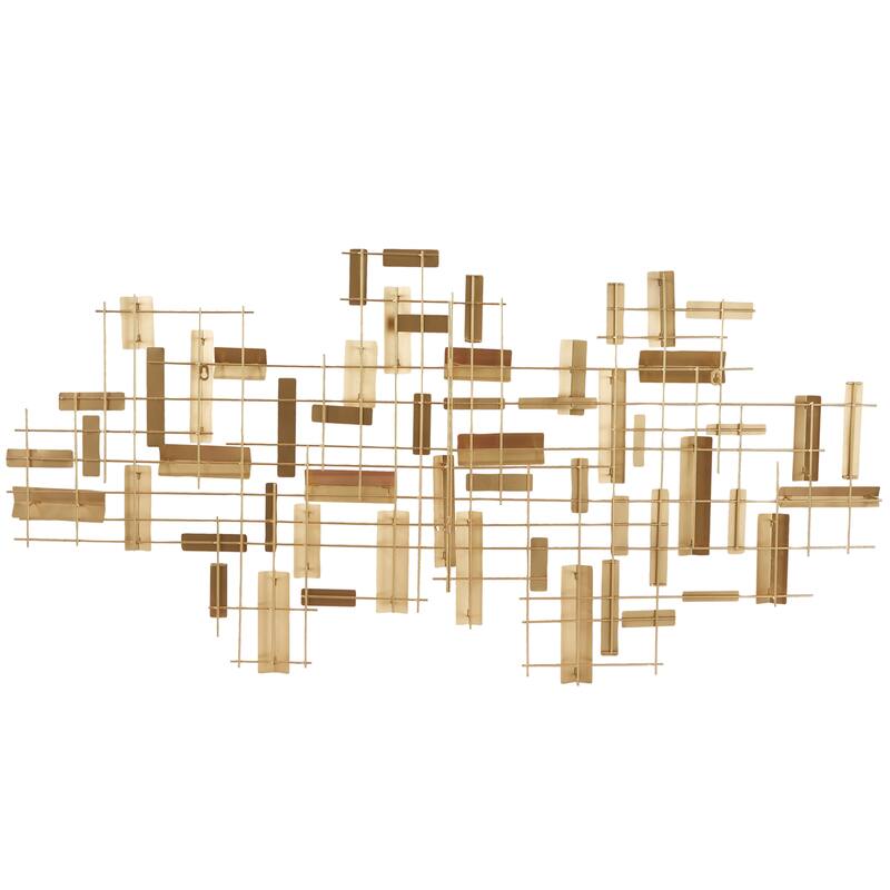 CosmoLiving by Cosmopolitan Metal 3D Stripes Geometric Wall Decor - Gold or Black