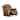 Leatherette Upholstered Manual Recliner with Pillow Top Arms in Brown