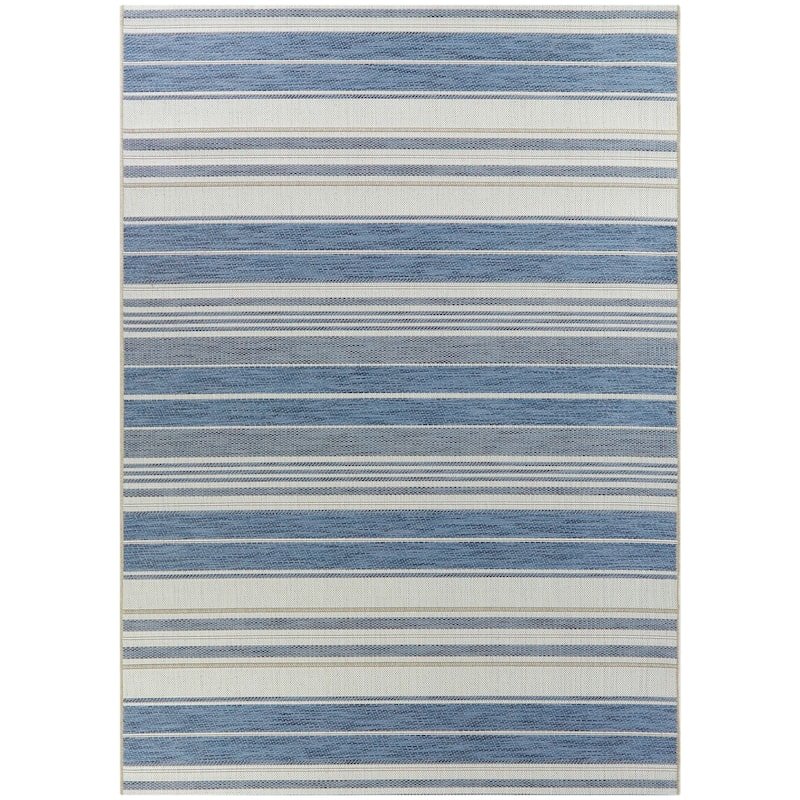 Alexie Coastal Stripes Indoor/ Outdoor Area Rug