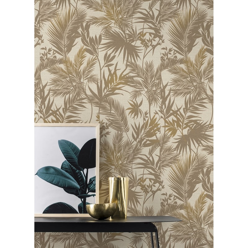 Advantage Saura Brown Frond Wallpaper