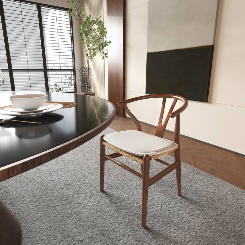 Soild Wood Weave Dining Chair Set of 2