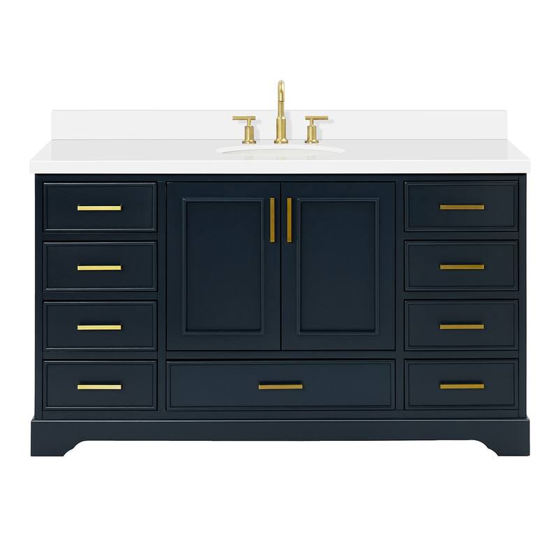 Ariel M061SWQOVO Stafford 61" Free Standing Single Basin Vanity Set - Midnight Blue - Painted
