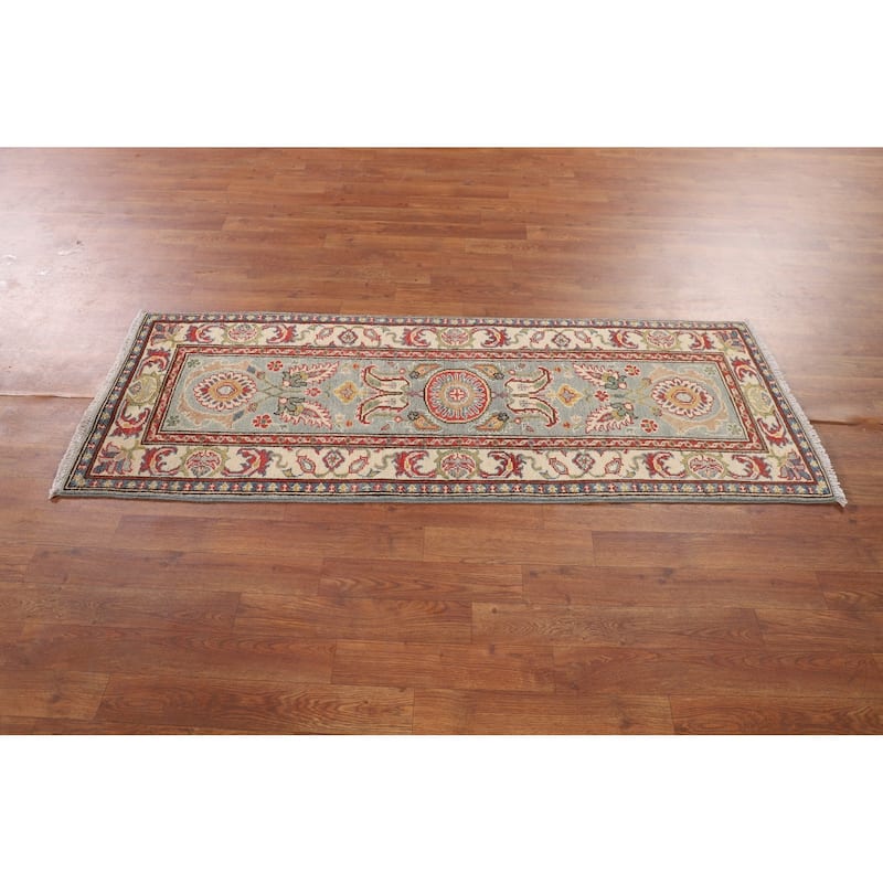 Traditional Kazak Runner Rug Hand-Knotted Wool Carpet - 2'0" x 5'8"