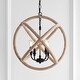 preview thumbnail 1 of 10, Isabelle 4-Light 20" Adjustable Globe Metal/Rope LED Pendant, Black/Brown by JONATHAN Y