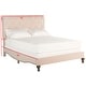 preview thumbnail 7 of 7, SAFAVIEH Hathaway Light Beige Linen Upholstered Tufted Rolled Back Bed (Full)
