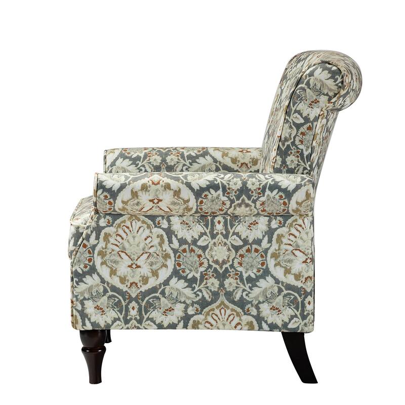 Nyctelius Nailhead Trim Traditional Accent Armchair with Rolled Arms by HULALA HOME