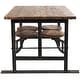 preview thumbnail 15 of 37, Brown Teak Wood Dining Table with Two, Four or Eight Attached Seats