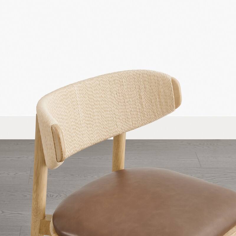 Spruce & Spring Modern Dining Chair with Handwoven Rope Back