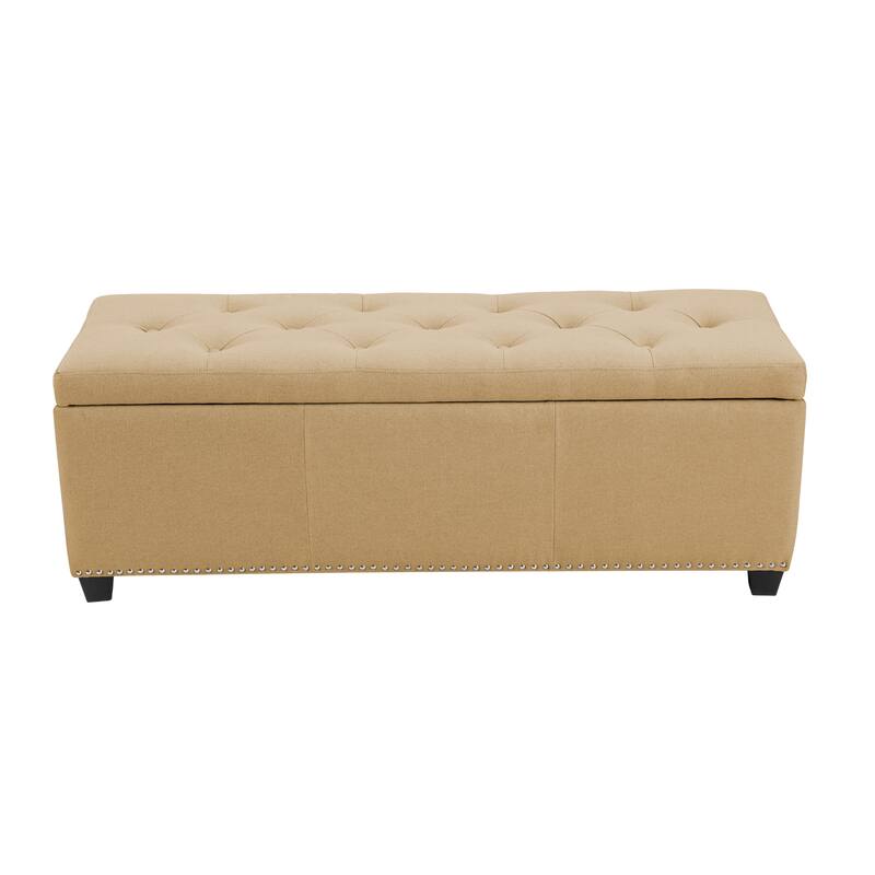 Porthos Home Hekla Fabric Upholstered Flip Top Storage Ottoman Bench