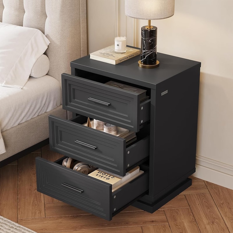 Bedroom Nightstand with 3 Drawers Bedside Table End Tables Living Room