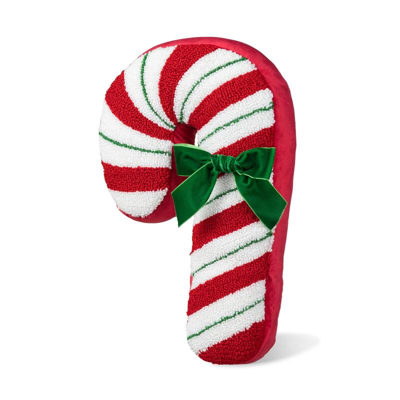 Glitzhome 15.75"H Hooked Candy Cane Shaped Pillow Christmas Ornaments