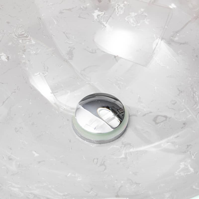 Vinnova Glass Circular Vessel Bathroom Sink without Faucet