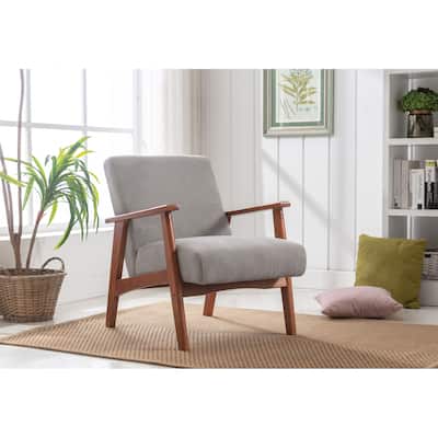 Porthos Home Buona Corduroy Fabric Accent Chair with Rubberwood Frame