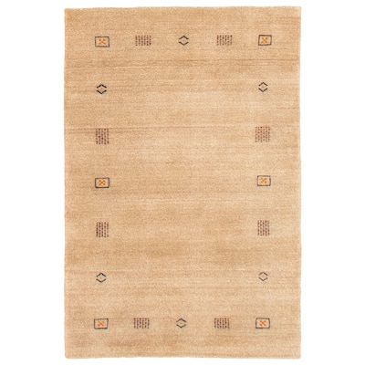 ECARPETGALLERY Hand Loomed Kashkuli Gabbeh Tan Wool Rug - 4'0 x 6'0