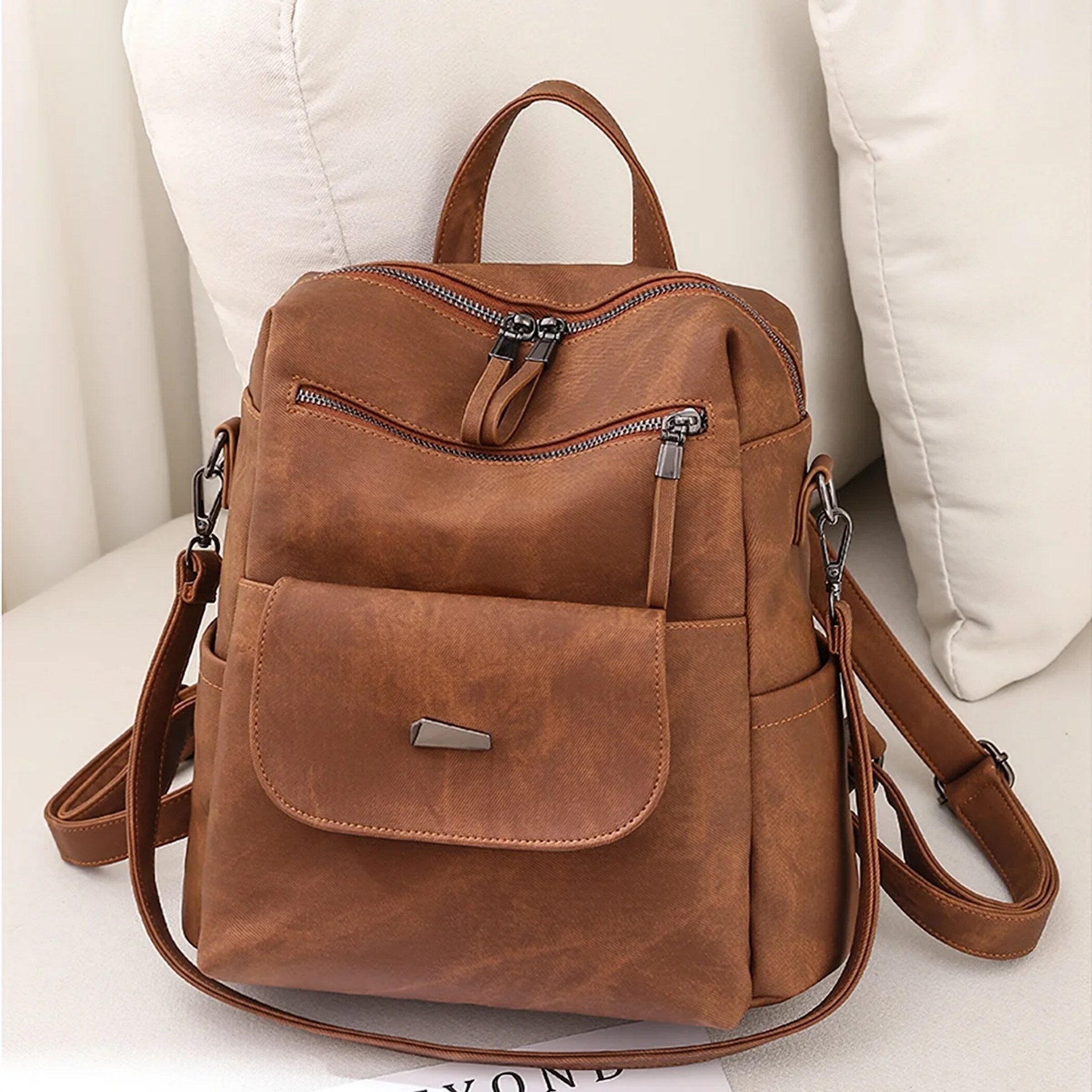 Backpack Purse for Womens Waterproof PU Leather Backpacks 