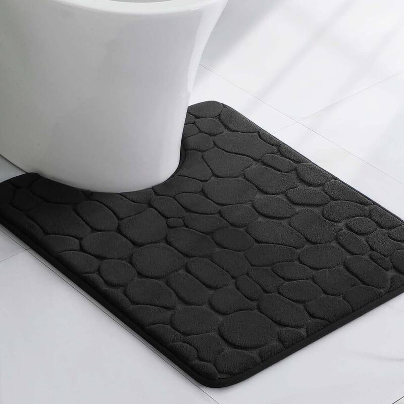 Memory Foam Contour Bath Mat Pebble Design 18x20