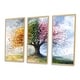 preview thumbnail 17 of 16, Designart - Pink Tree With Four Seasons - Tree of Life Canvas Wall Art Set - Traditional Framed Wall Art 3 Pieces