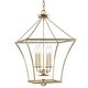 preview thumbnail 1 of 5, Broche 4 Light Antique Gold Lantern - 16'' W x 22.5'' H