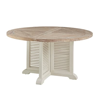Hatteras Farmhouse Parquet 59-inch Round Dining Table