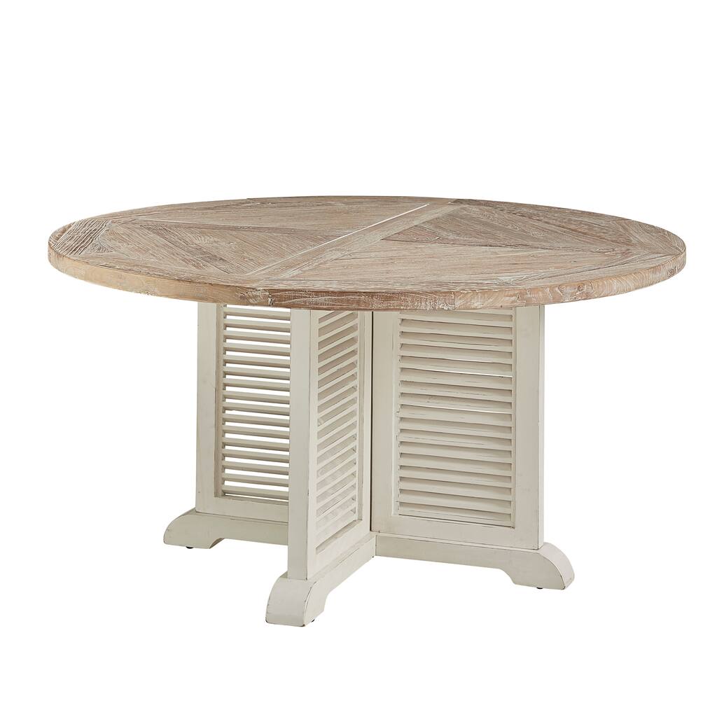 Hatteras Farmhouse Parquet 59-inch Round Dining Table