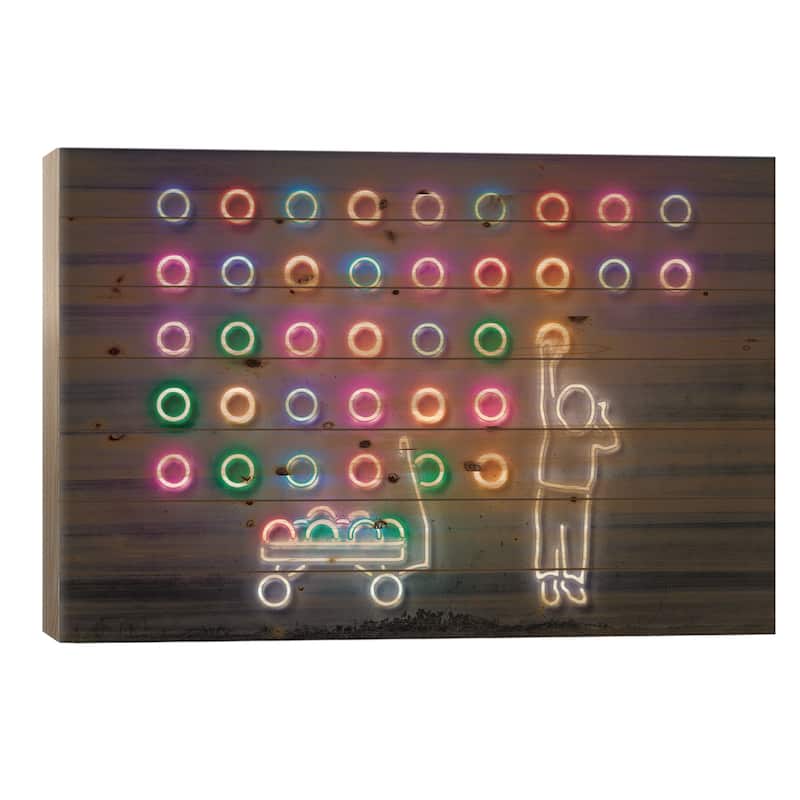 Dots Print On Wood by Octavian Mielu - Multi-Color - 18x26x1.5