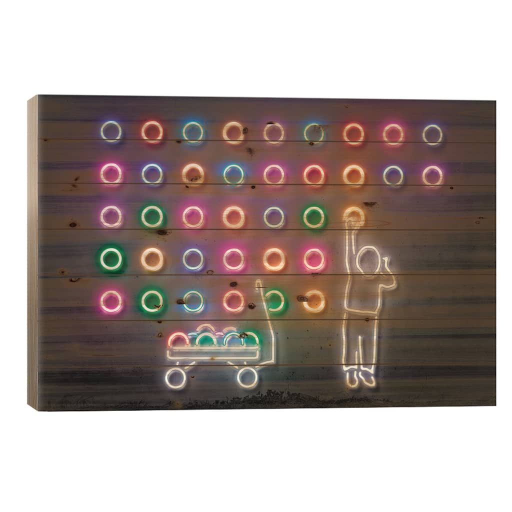 Dots Print On Wood by Octavian Mielu - Multi-Color