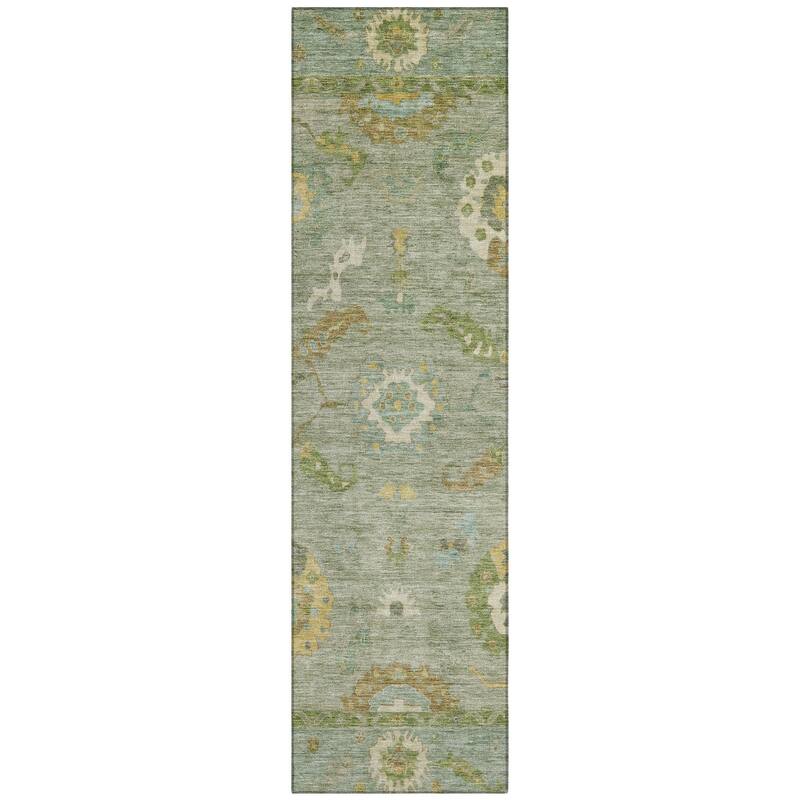 Machine Washable Indoor/ Outdoor Traditional Boho Chantille Rug