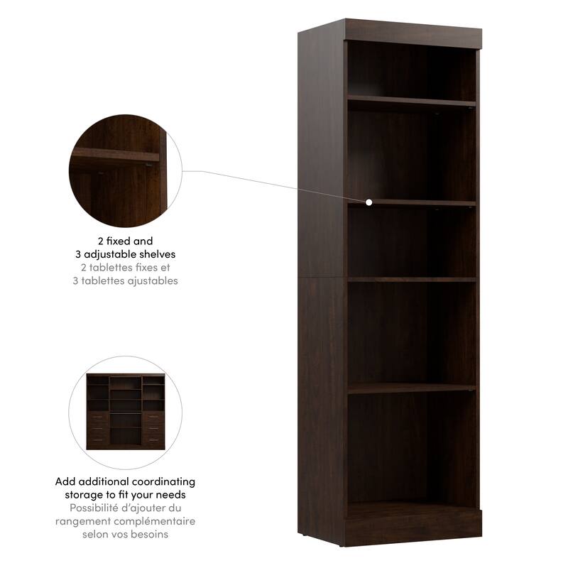 Pur 25W Closet Organizer, Tall Narrow Shelving Unit by Bestar