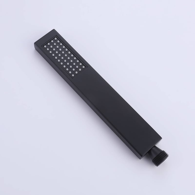 Deck Mount Tub Faucet With Handheld Shower Matte Black Tub Filters 5 Holes Modern Bathroom