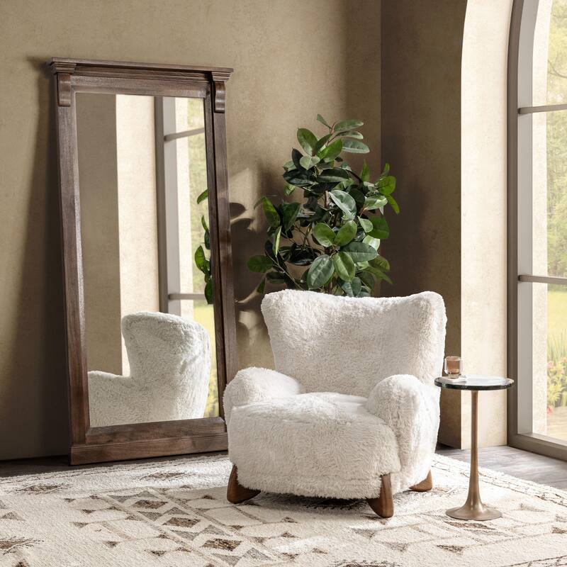 Classic Home Riya Upholstered Fabric Plush Accent Chair - Vanilla